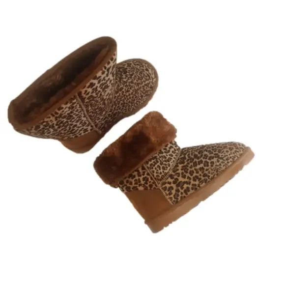 BNIB child's Wi-Fi Fuzzy leopard print boots! - Picture 2 of 11